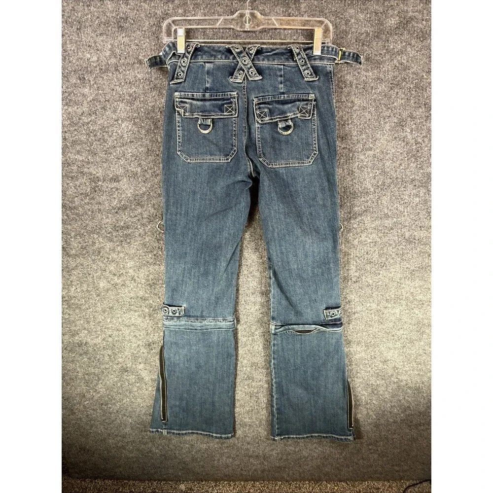 NWT Tripp NYC DS4966 Low Rise Grommet Zipper Punk Goth Denim Jeans Indigo - Picture 9 of 15